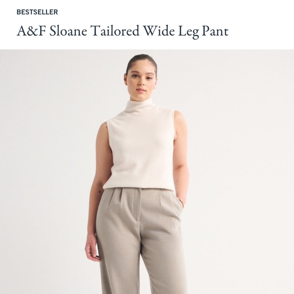 Abercrombie & Fitch Curve Love Sloane Tailored Wide-Leg Pants